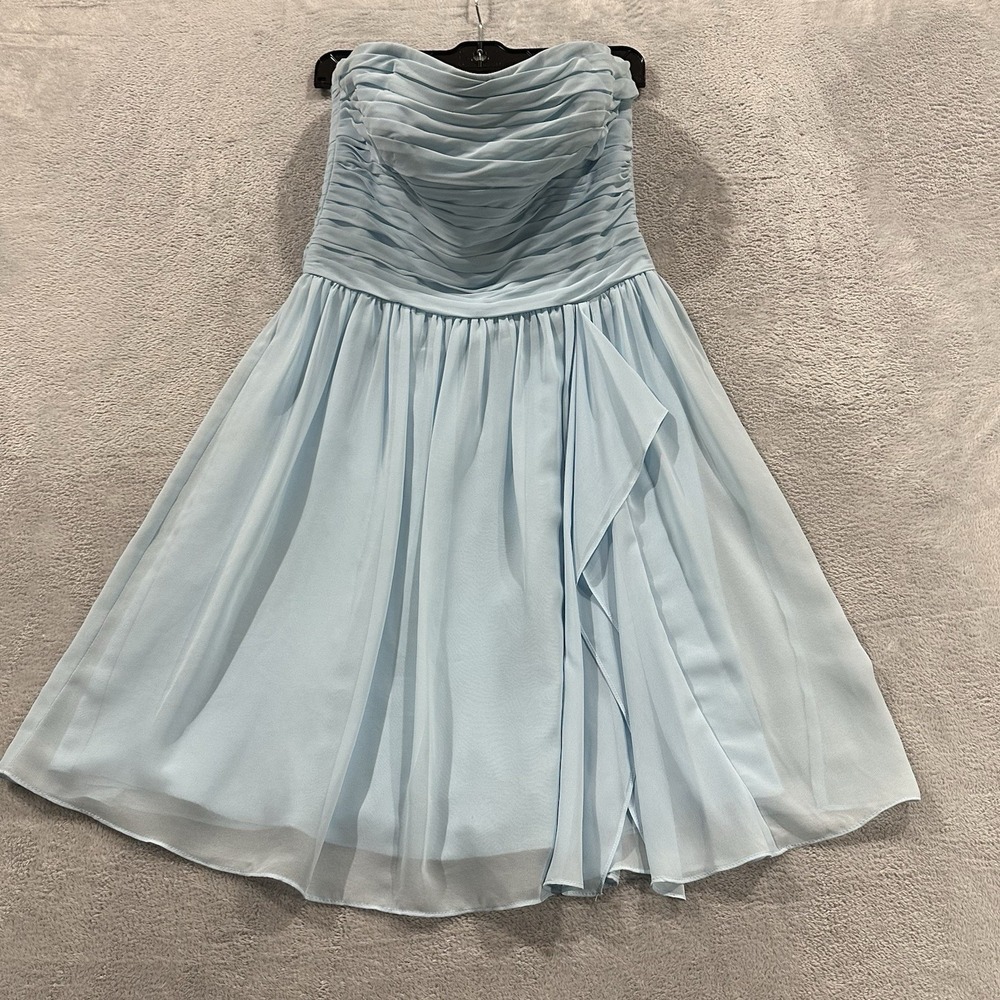 Lauren Ralph Lauren Evening Mini Dress Women's 6 Sleeveless Ruffle Baby Blue
